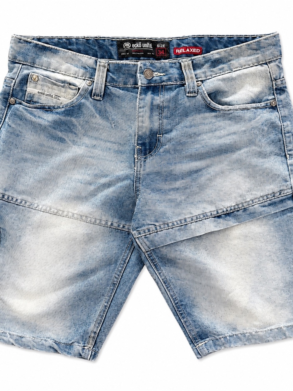 Ecko Unltd Jean Shorts Mens Size 34 Relaxed Blue Denim 6 Pockets